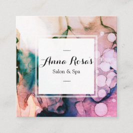 *~* Spa & Salon Abstracte artistieke lavender Chic Vierkante Visitekaartje