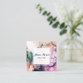 *~* Spa & Salon Abstracte artistieke lavender Chic Vierkante Visitekaartje (Staand voorkant)