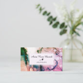 *~* Spa & Salon Abstracte Waterverf Artsy Trendy Visitekaartje (Staand voorkant)