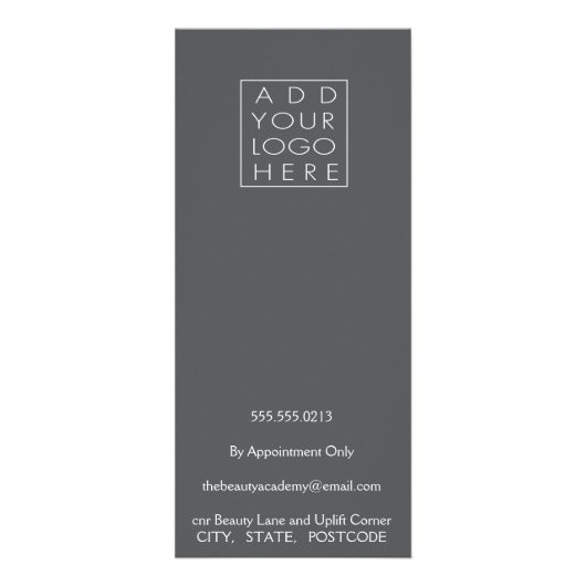 Spa Salon Beautician Menu Designer Prijslijst (Achterkant)