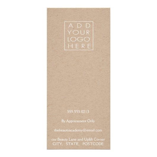 Spa Salon Beautician Menu Designer Prijslijst (Achterkant)