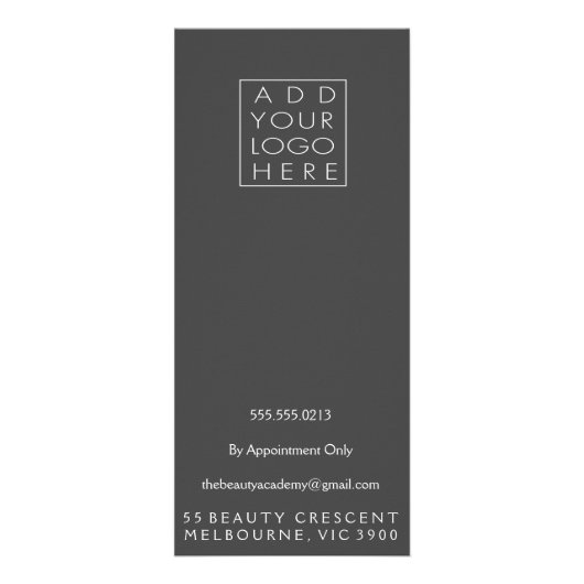 Spa Salon Beautician Menu Rozen Prijslijst (Achterkant)