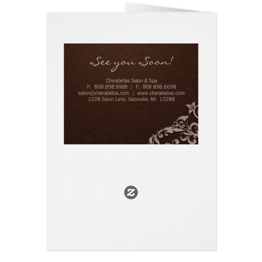 Spa Salon Brochure Beige Brown Linen Floral (Achterkant)