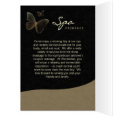 Spa Salon Brochure Wenskaart Beige Butterfly (Binnen (Links))