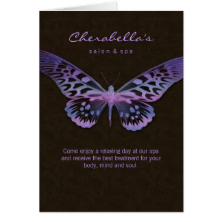 Spa Salon Brochure Wenskaart Butterfly Paars