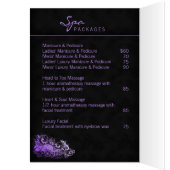 Spa Salon Brochure Wenskaart Floral Paars (Binnen (Links))