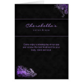 Spa Salon Brochure Wenskaart Floral Paars (Voorkant)
