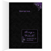 Spa Salon Brochure Wenskaart Floral Paars (Binnen (Rechts))