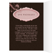 Spa Salon Brochure Wenskaart Roze bloemen (Binnen (Links))