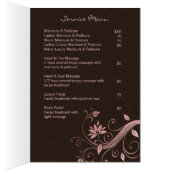Spa Salon Brochure Wenskaart Roze bloemen (Binnen (Rechts))