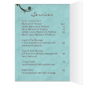Spa Salon Brochure Wenskaart Watery Blue (Binnen (Links))