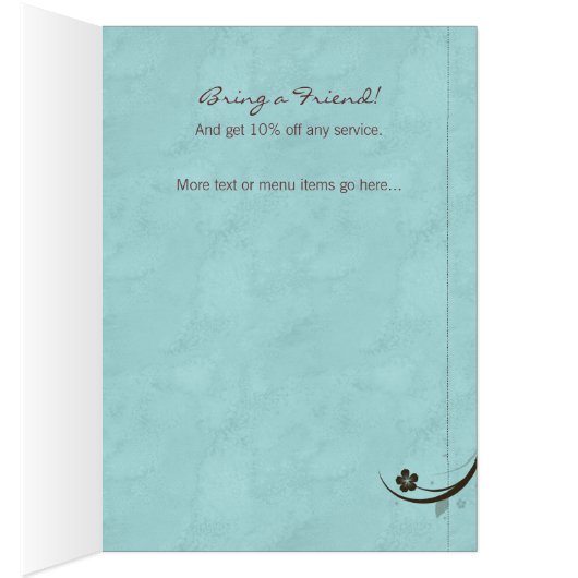 Spa Salon Brochure Wenskaart Watery Blue (Binnen (Rechts))