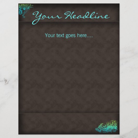 Spa Salon Floral Flyer Turquoise Blue Green (Voorkant)