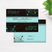 Spa - Salon Flower Elegant Turquoise Gift Kaart (Bureau)