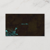 Spa - Salon Flower Elegant Turquoise Visitekaartje (Achterkant)