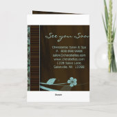 Spa Salon Folder Kaart Bloem Blauw (Achterkant)