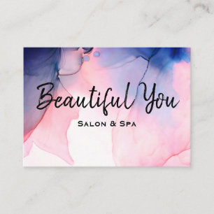 *~* Spa Salon Hair Lashes Nails Massage Waterverf Visitekaartje