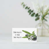 Spa Salon Hot Stones en Bloem Visitekaartje (Staand voorkant)