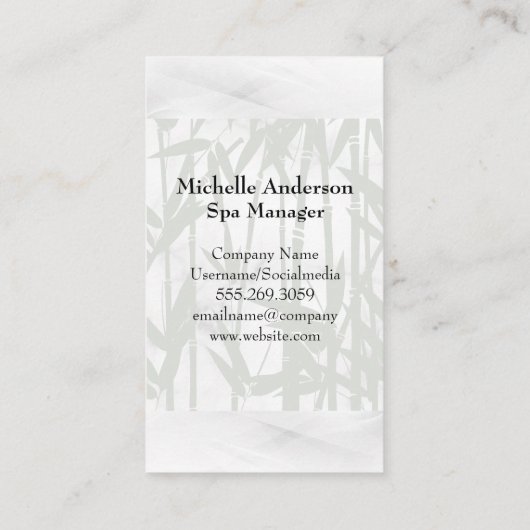 Spa Salon Logo | Achtergrond Bamboe Visitekaartje (Achterkant)