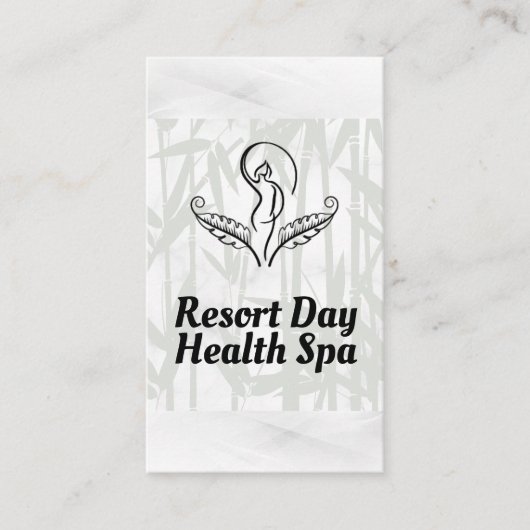 Spa Salon Logo | Achtergrond Bamboe Visitekaartje (Voorkant)