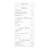 Spa Salon Lotus Bloemenlijst met diensten Prijslij Reclamekaart (Achterkant)