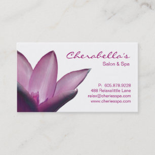 Spa - Salon Massage Therapy Visitekaartje Violet Afsprakenkaartje