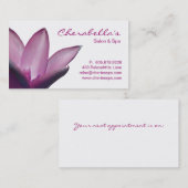 Spa - Salon Massage Therapy Visitekaartje Violet Afsprakenkaartje (Voorkant / Achterkant)