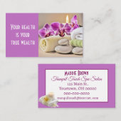 Spa Salon met handdoeken en orchideeën Visitekaartje (Voorkant / Achterkant)