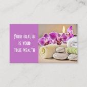 Spa Salon met handdoeken en orchideeën Visitekaartje (Voorkant)