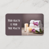 Spa Salon met handdoeken en orchideeën Visitekaartje (Voorkant)