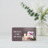 Spa Salon met handdoeken en orchideeën Visitekaartje (Staand voorkant)
