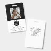 Spa Salon Photo Logo Custom Employee Badge (Voor- en achterkant)