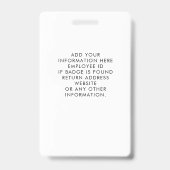 Spa Salon Photo Logo Custom Employee Badge (Achterkant)