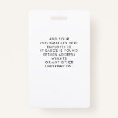 Spa Salon Photo Logo Custom Employee Badge (Achterkant)