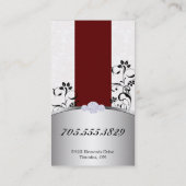 Spa Salon Red Swirls Floral Elegant Visitekaartje (Achterkant)