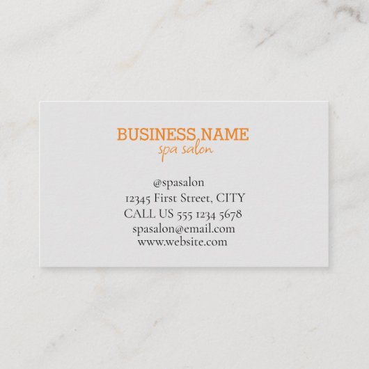 Spa salon, spa visitekaartje (Achterkant)