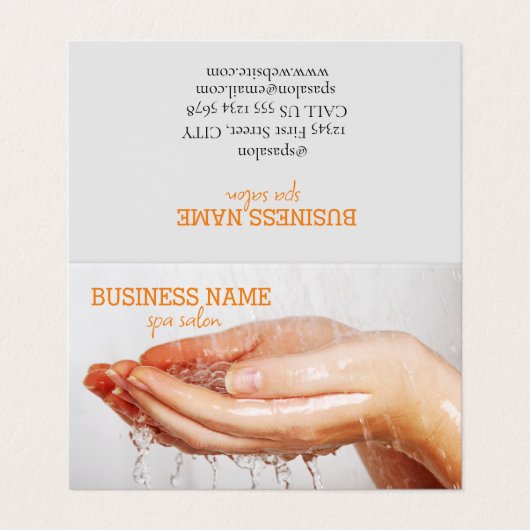 Spa salon, spa visitekaartje (Buitenkant ongevouwen)