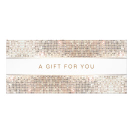 Spa Salon Striped FAUX Silver Sequin Rack Card Reclamekaart