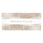 Spa Salon Striped FAUX Silver Sequin Rack Card Reclamekaart (Voorkant)