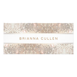 Spa Salon Striped FAUX Silver Sequin Rack Card Reclamekaart