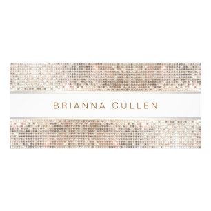 Spa Salon Striped FAUX Silver Sequin Rack Card Reclamekaart