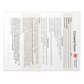 Spa salon toestemming notitieblok (Voorkant)