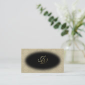 Spa & Salon Visitekaartje nogram Black & Gold (Staand voorkant)
