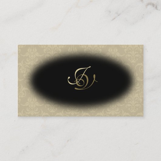 Spa & Salon Visitekaartje nogram Black & Gold (Voorkant)