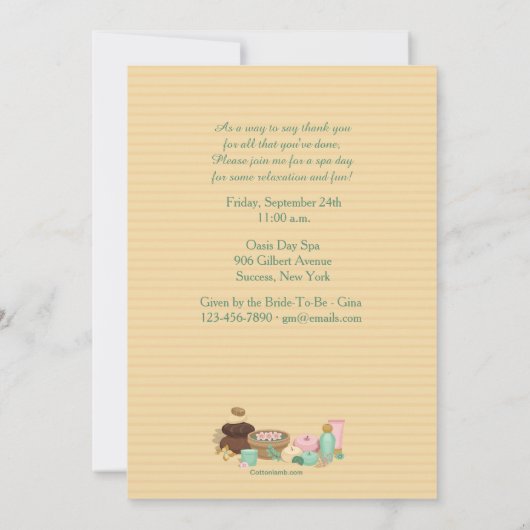 Spa Schoonheid uitnodiging (Achterkant)