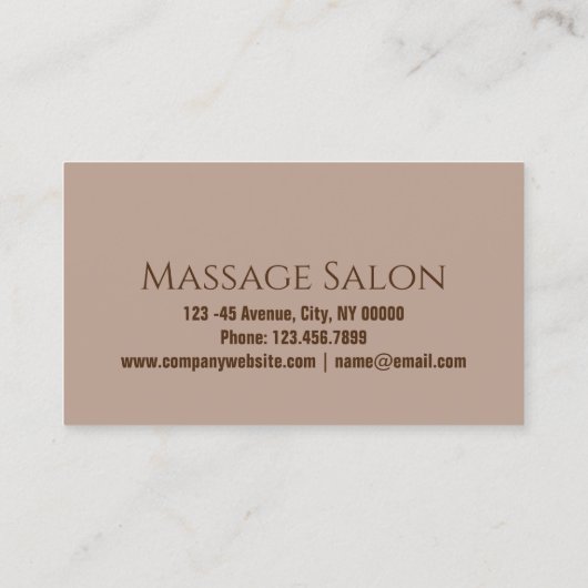 SPA Schoonheidssalon Aromatherapie Massage Therapi Visitekaartje (Achterkant)