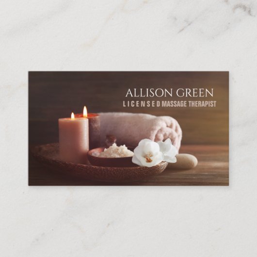 SPA Schoonheidssalon Aromatherapie Massage Therapi Visitekaartje (Voorkant)