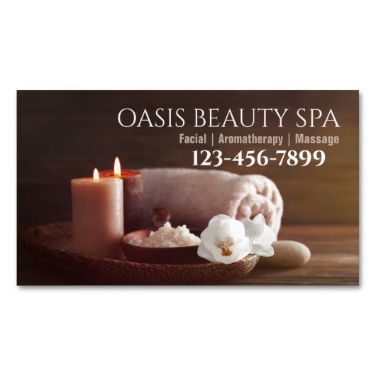 SPA schoonheidssalon massagetherapie aromatherapie Magnetisch Visitekaartje (Voorkant)