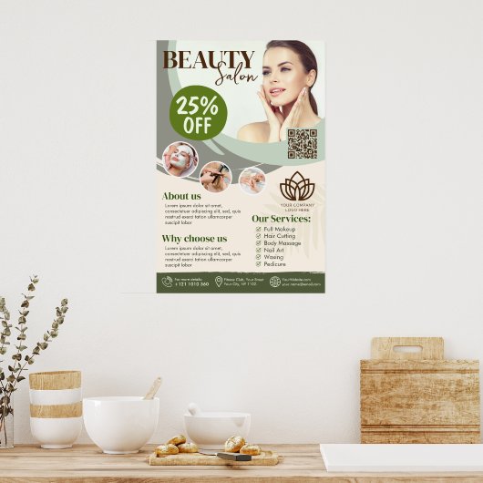 Spa, Schoonheidssalon - Zakelijke Poster (Keuken)