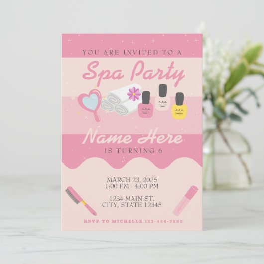 Spa Self Care Roze Verjaardagsfeest Kaart (Staand voorkant)